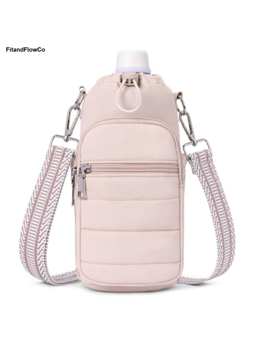 Insulated Water Bottle Crossbody Bag 40 oz Carrier Purse Adjustable Strap